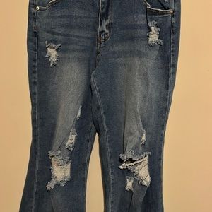 Almost Famous distressed flare jeans, size 11, NWOT